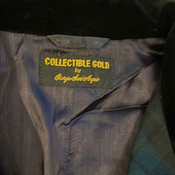 Vintage Black and Blue Double-Breasted Vest with Notched Lapel - Picture 2 of 4